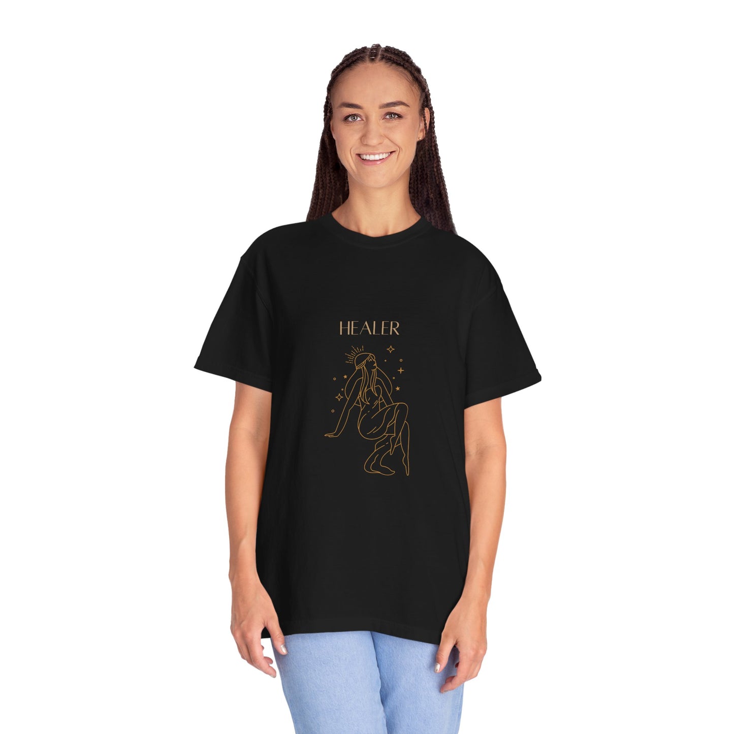 Healer Unisex Garment-Dyed T-Shirt - Spiritual Art Tee for Mindfulness and Self-Care