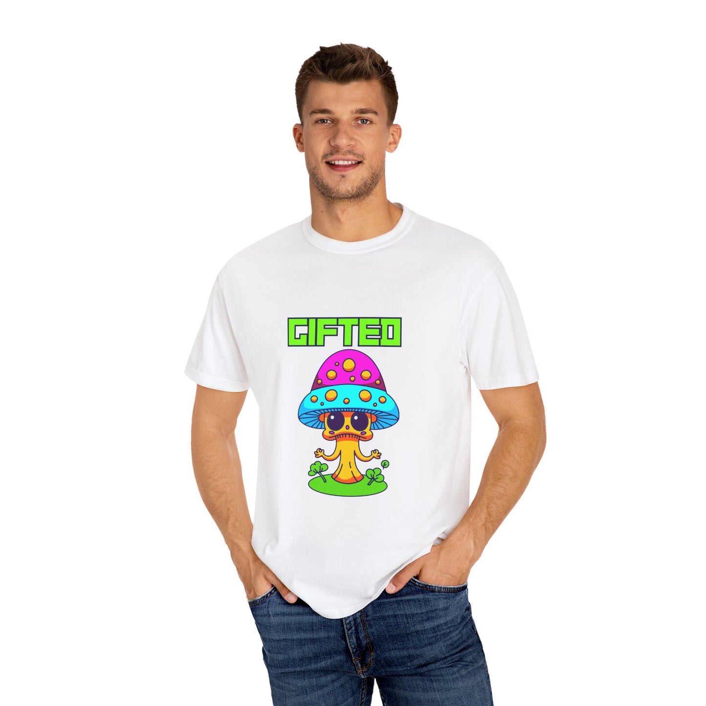 Gifted Mushroom T-Shirt - Colorful Unisex Garment-Dyed Tee