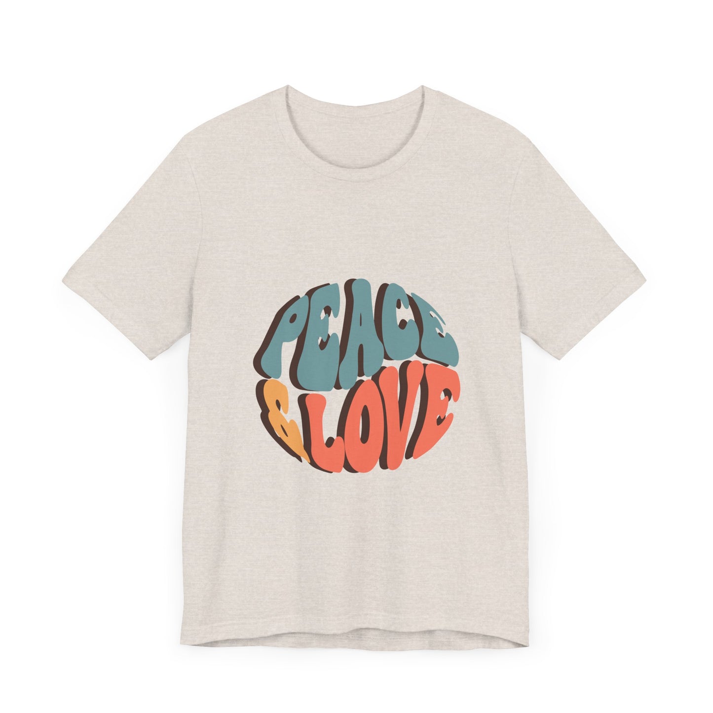 Peace & Love Unisex Jersey Tee - Stylish Relaxed Fit for Positivity