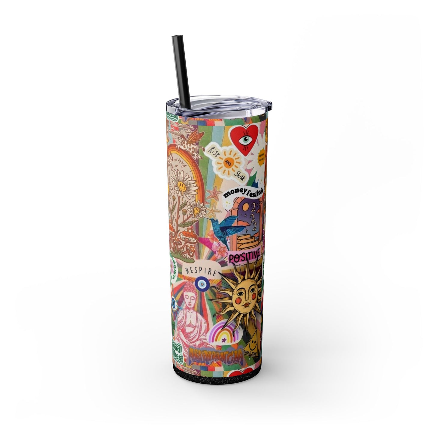 Colorful Inspirational Skinny Tumbler with Straw, 20oz | Perfect for Travel, Gifts, Motivational Affirmations, Self-Care, Eco-Friendly [...]