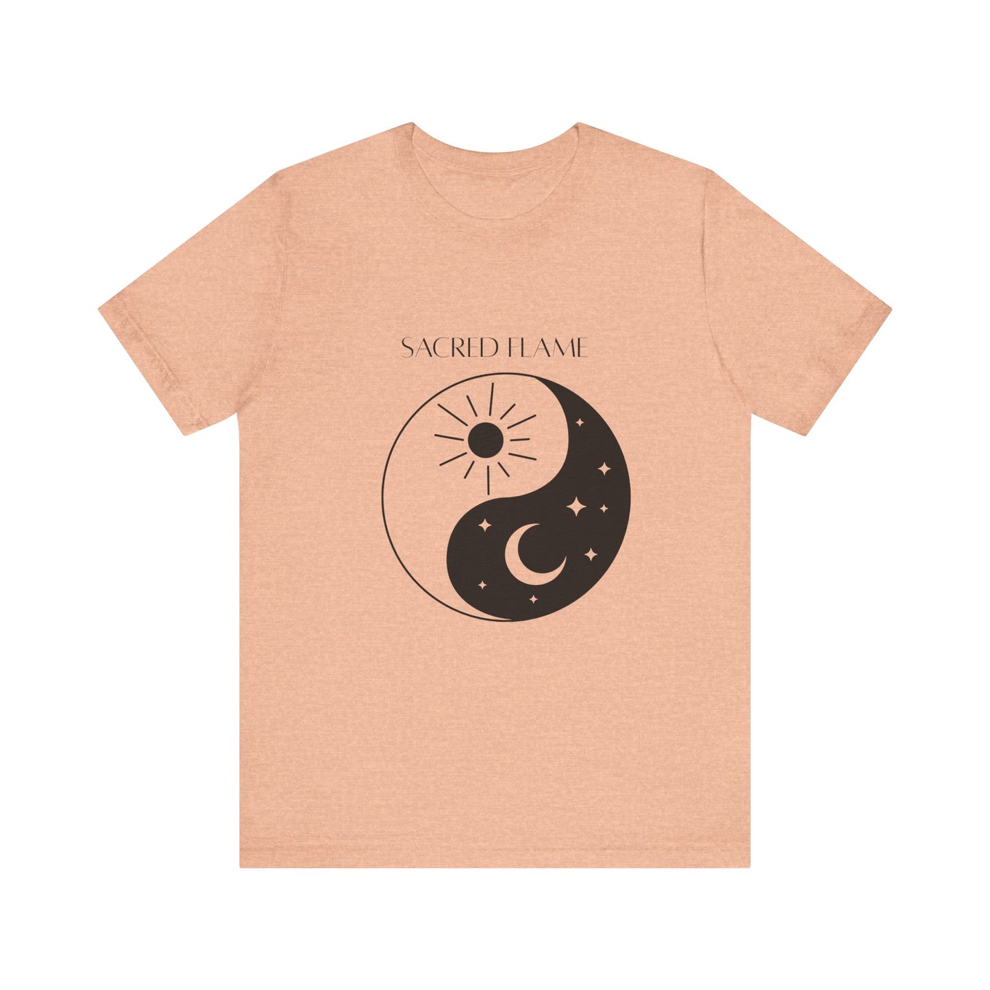 Sacred Flame Unisex Jersey Tee - Yin Yang Design for Spiritual Vibes