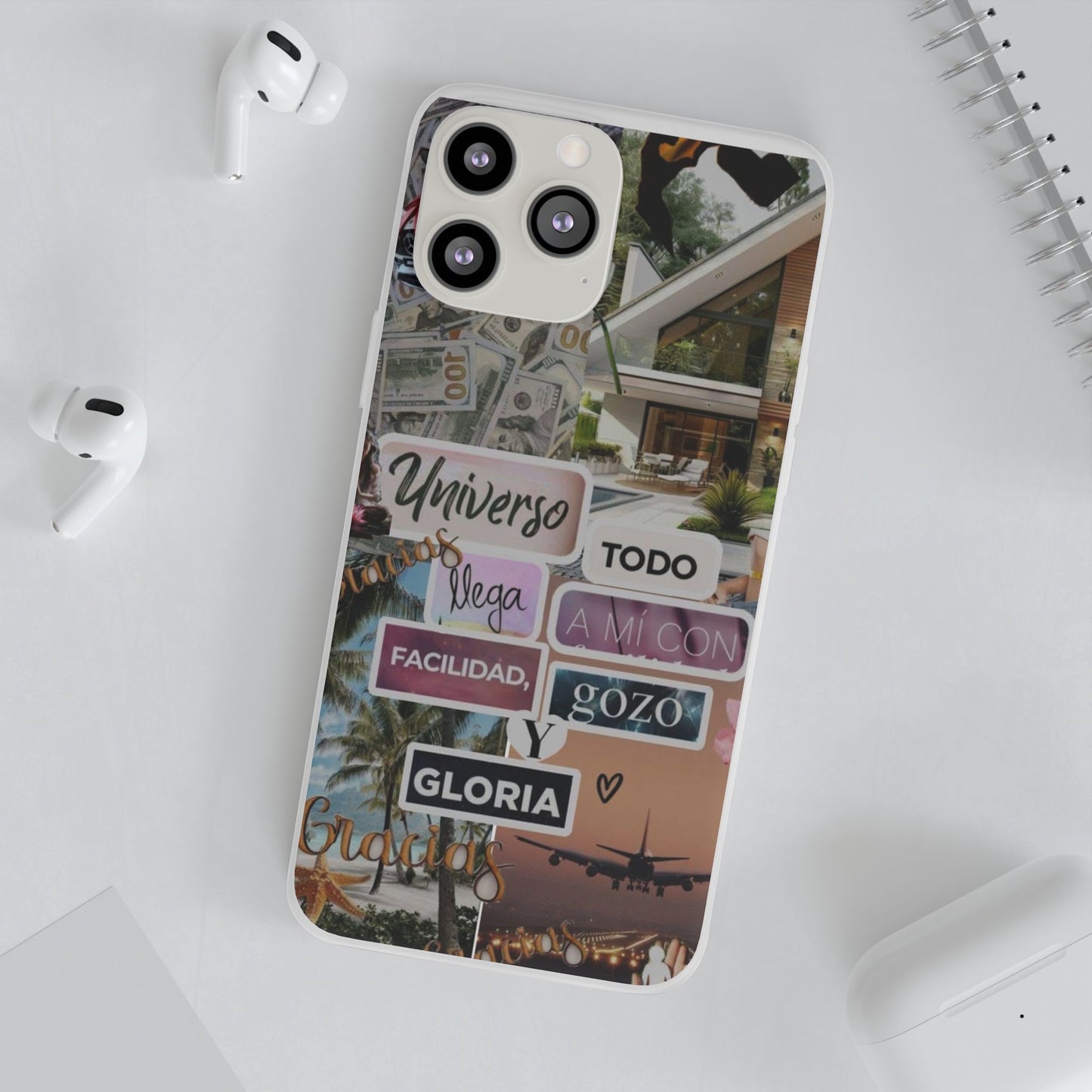 Vibrant Flexi Phone Case with Inspirational Quotes, Bohemian Style, Perfect Gift for Friends, Travelers, Birthdays, Everyday Use