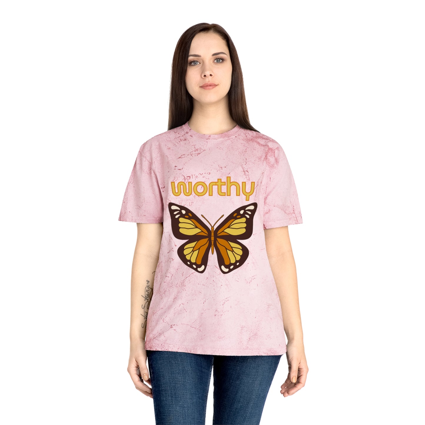 Worthy Butterfly Unisex Color Blast T-Shirt | Positive Vibes Apparel