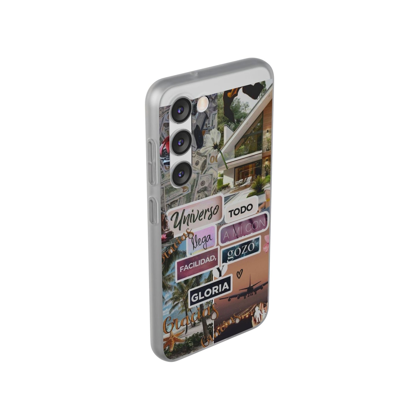 Vibrant Flexi Phone Case with Inspirational Quotes, Bohemian Style, Perfect Gift for Friends, Travelers, Birthdays, Everyday Use