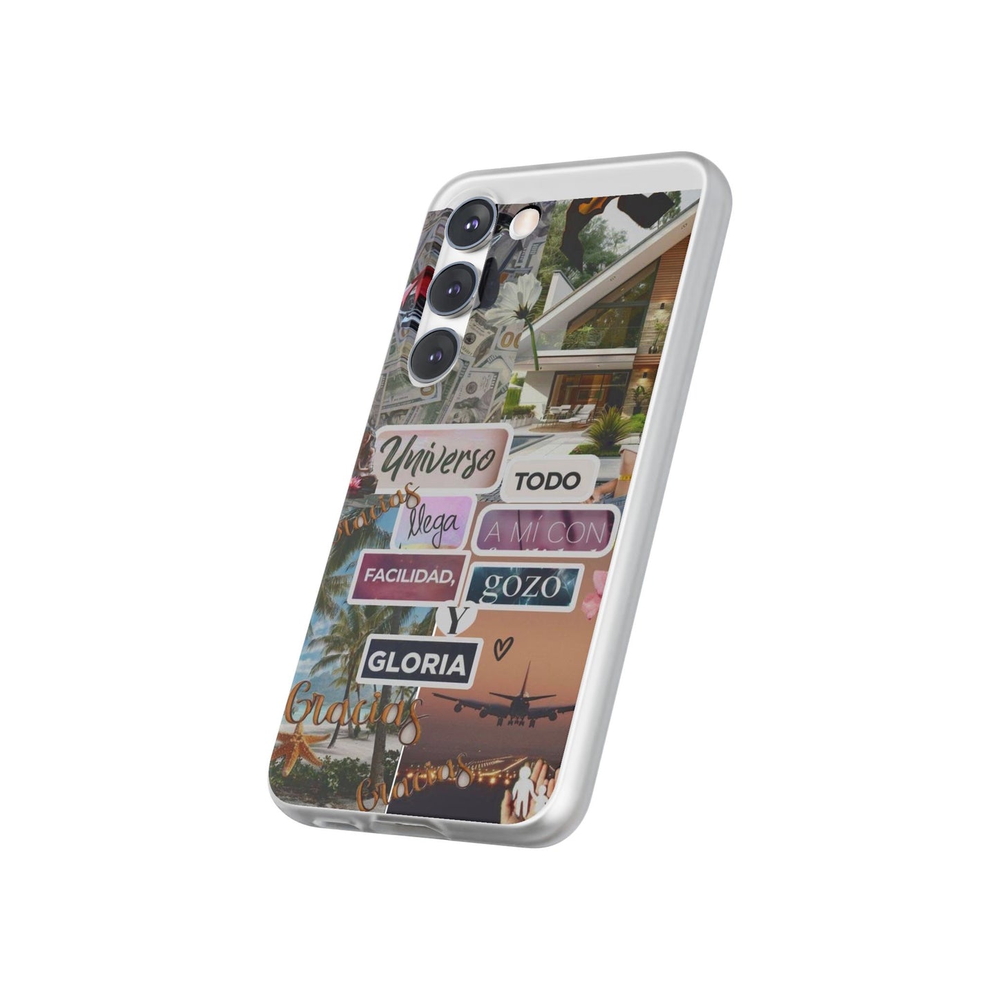 Vibrant Flexi Phone Case with Inspirational Quotes, Bohemian Style, Perfect Gift for Friends, Travelers, Birthdays, Everyday Use