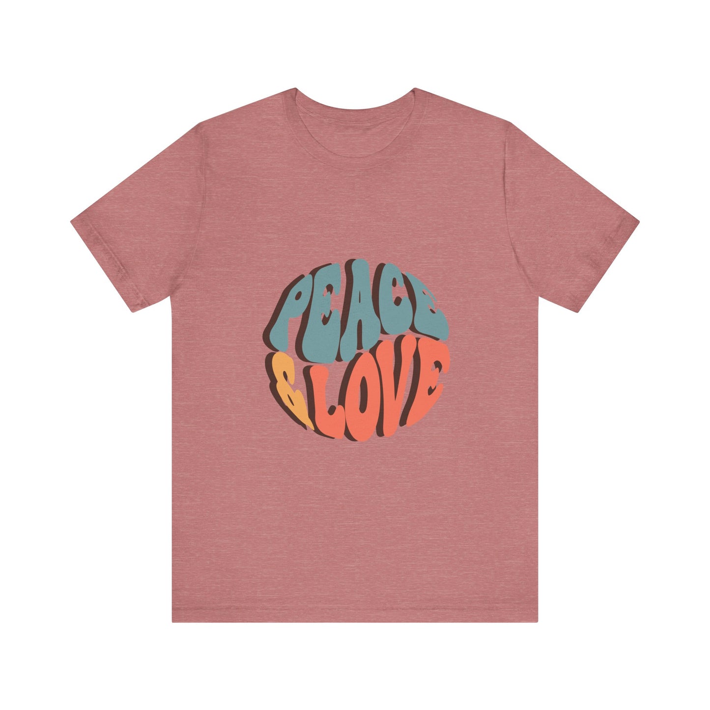 Peace & Love Unisex Jersey Tee - Stylish Relaxed Fit for Positivity