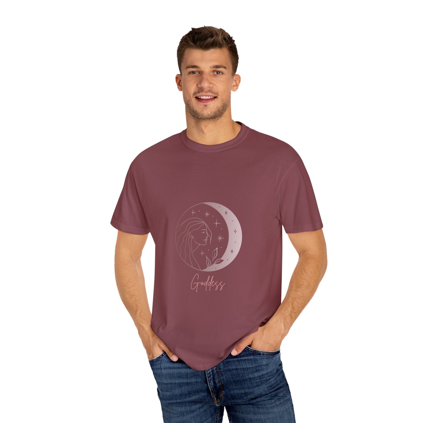 Goddess Moon T-Shirt - Unisex Garment-Dyed Tee for Spiritual Souls