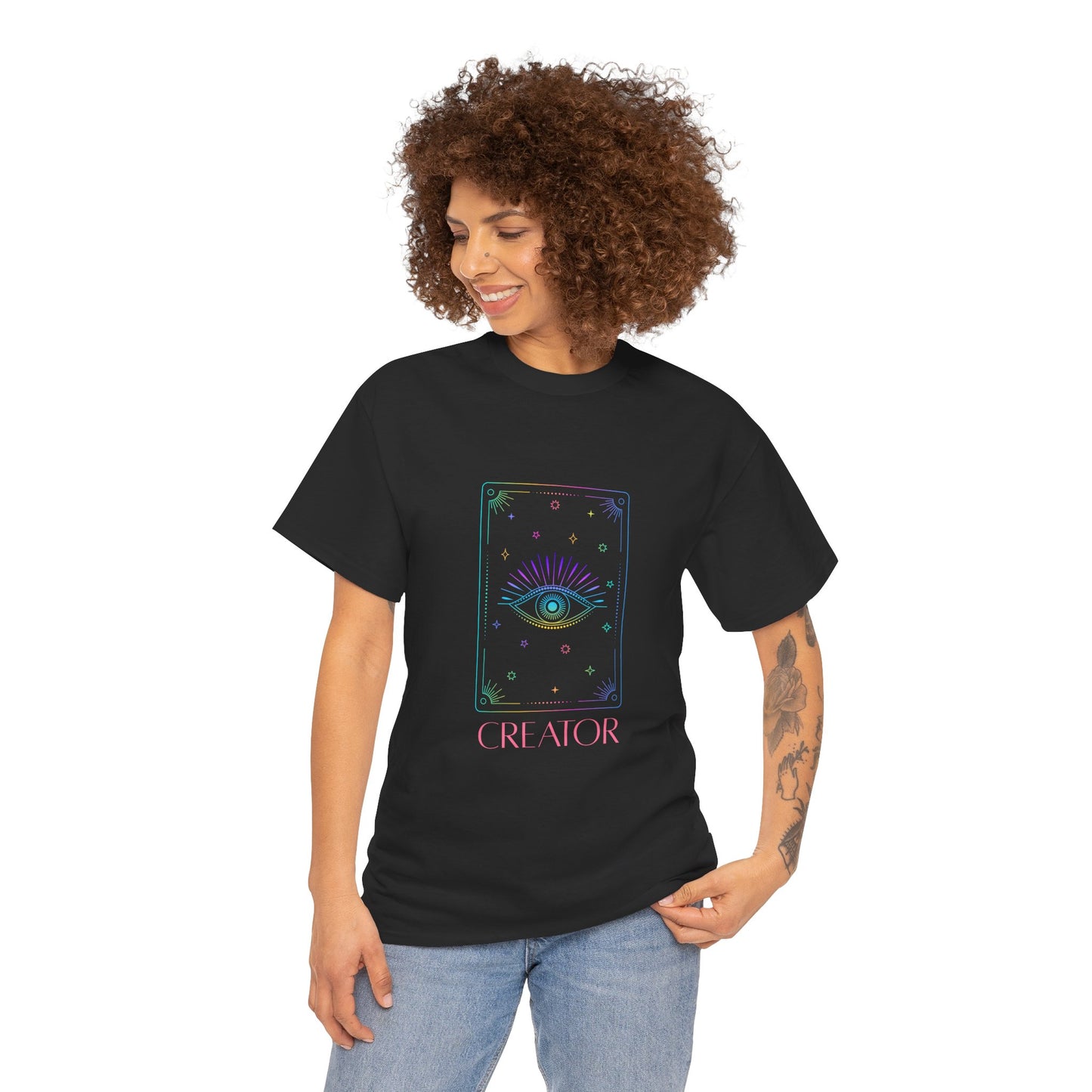 Creator Eye Unisex Heavy Cotton Tee - Artistic & Spiritual Design