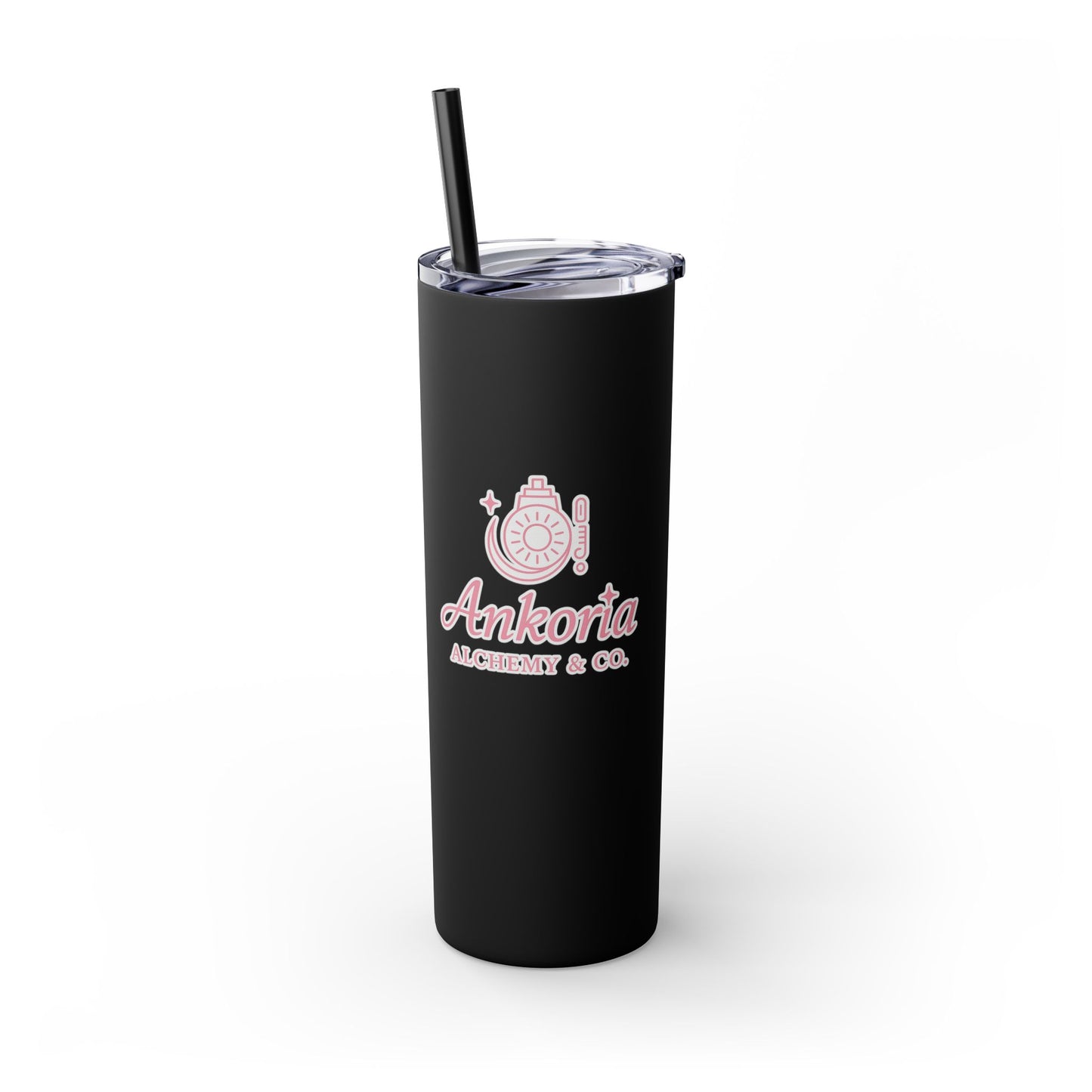 Ankoria signature collection Elegant Custom Skinny Tumbler with Straw | 20oz - Perfect for Every Occasion