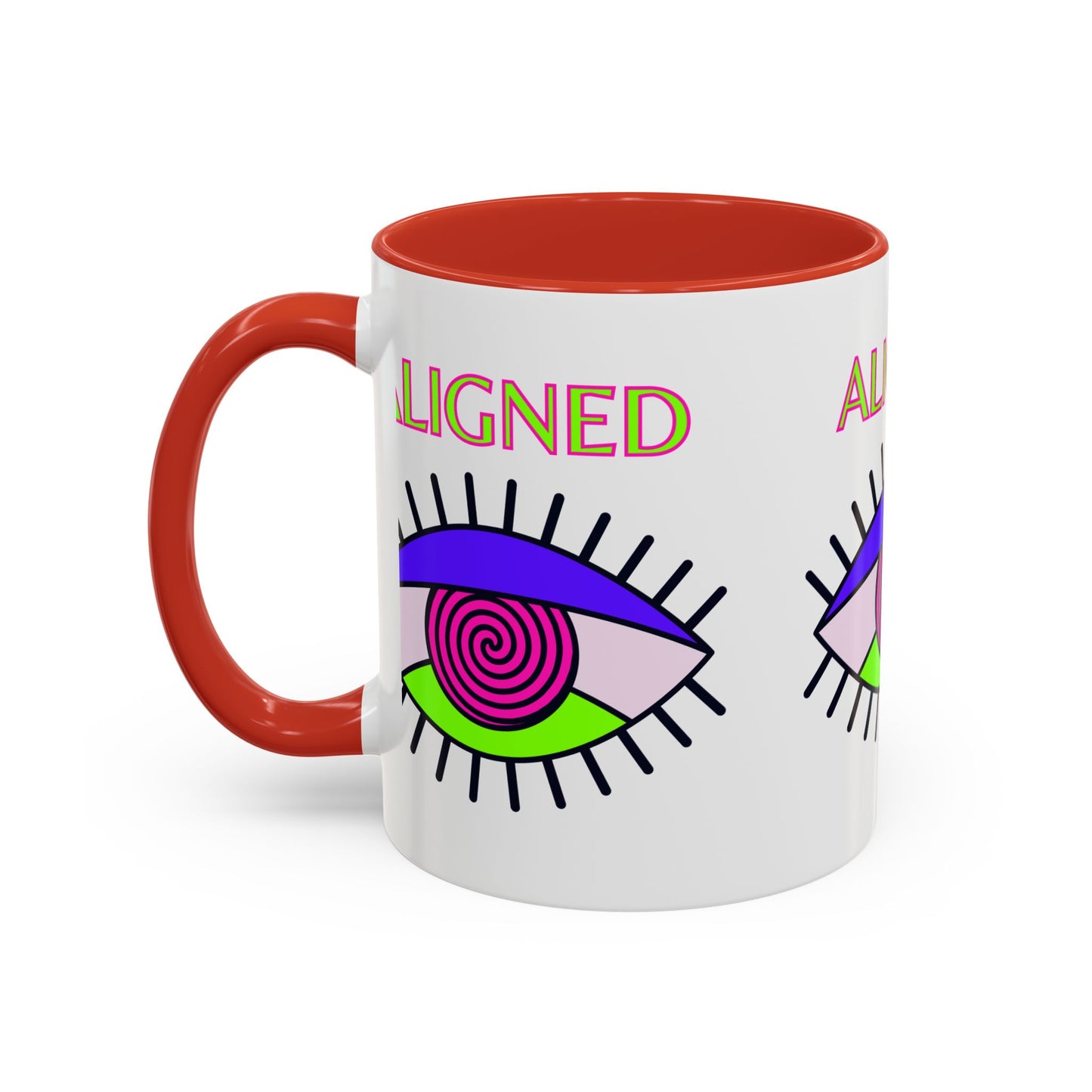 Aligned Eye Accent Coffee Mug - Inspirational Gift, Unique Artwork, Home Decor, Mindfulness Mug, Boho Style