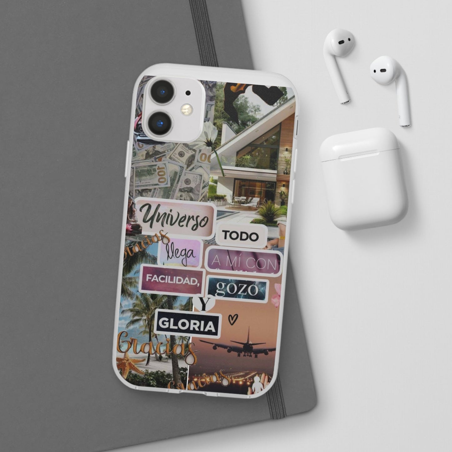 Vibrant Flexi Phone Case with Inspirational Quotes, Bohemian Style, Perfect Gift for Friends, Travelers, Birthdays, Everyday Use