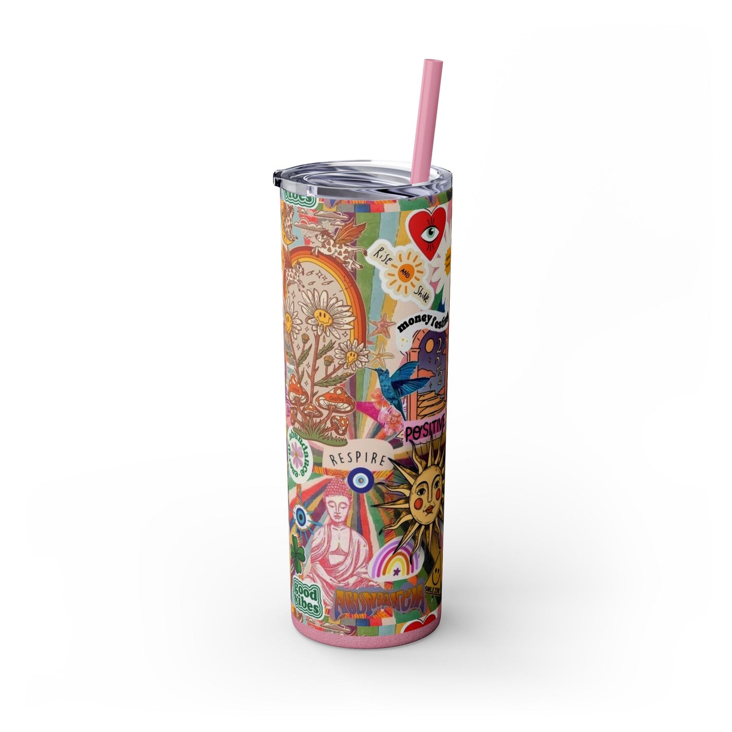 Colorful Inspirational Skinny Tumbler with Straw, 20oz | Perfect for Travel, Gifts, Motivational Affirmations, Self-Care, Eco-Friendly [...]