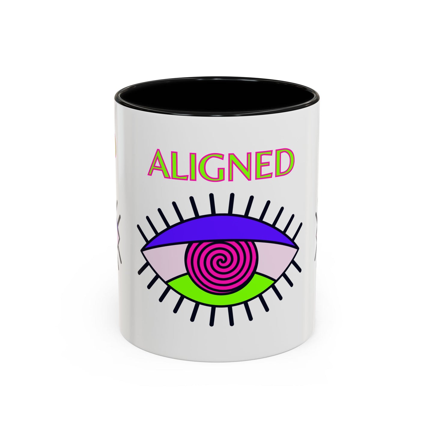 Aligned Eye Accent Coffee Mug - Inspirational Gift, Unique Artwork, Home Decor, Mindfulness Mug, Boho Style
