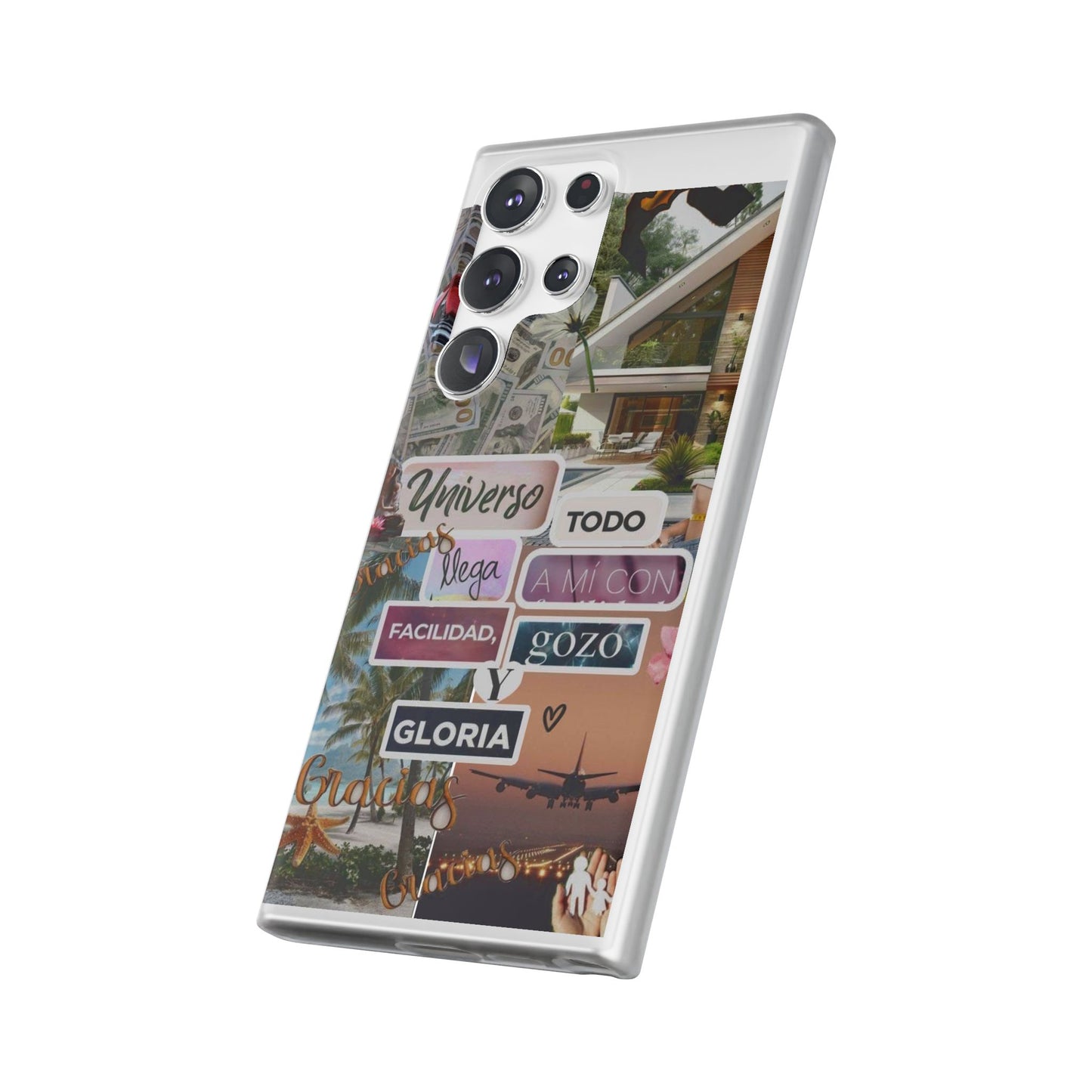 Vibrant Flexi Phone Case with Inspirational Quotes, Bohemian Style, Perfect Gift for Friends, Travelers, Birthdays, Everyday Use