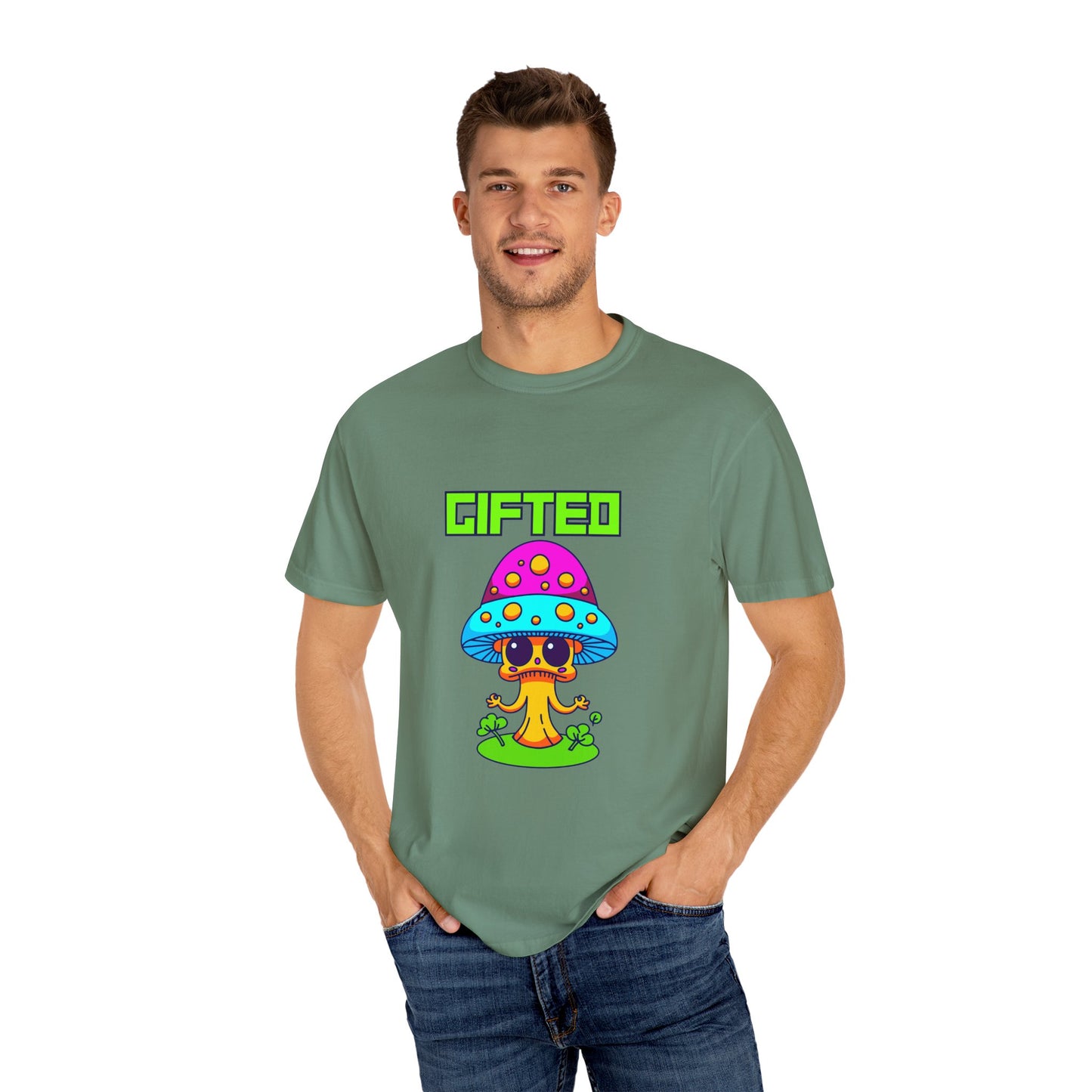 Gifted Mushroom T-Shirt - Colorful Unisex Garment-Dyed Tee