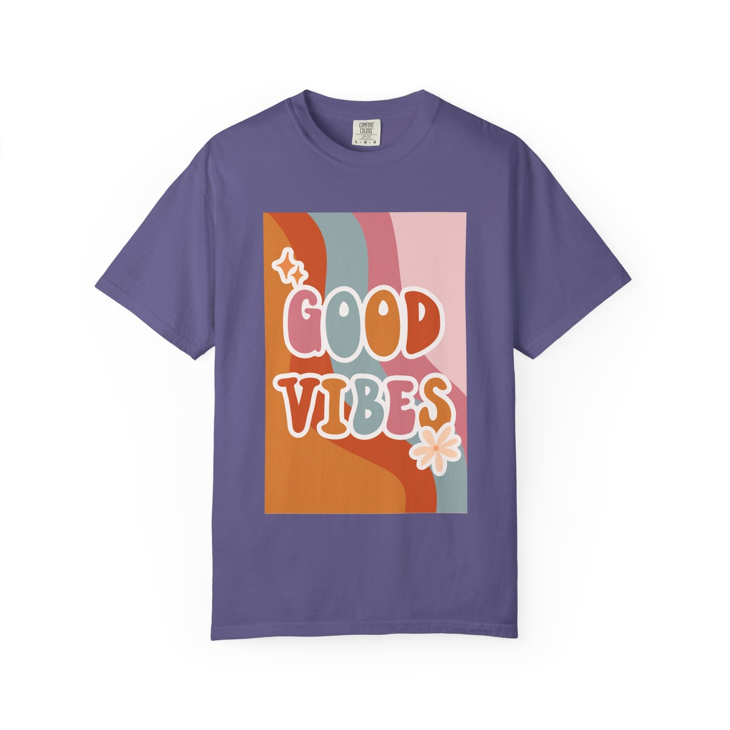 Good Vibes Unisex Garment-Dyed T-Shirt – Relaxed Fit Summer Tee