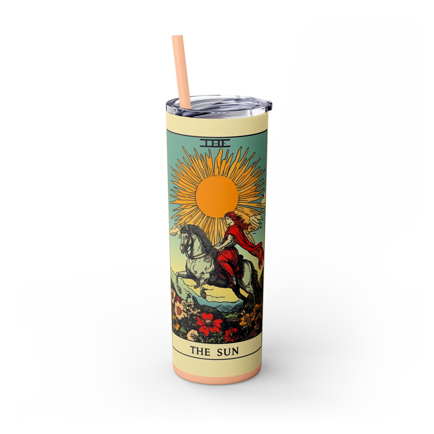 Sunshine Unicorn Skinny Tumbler, 20oz | Gift for Unicorn Lovers, Travel Cup, Reusable Straw, Summer Drinkware, Birthday Gift