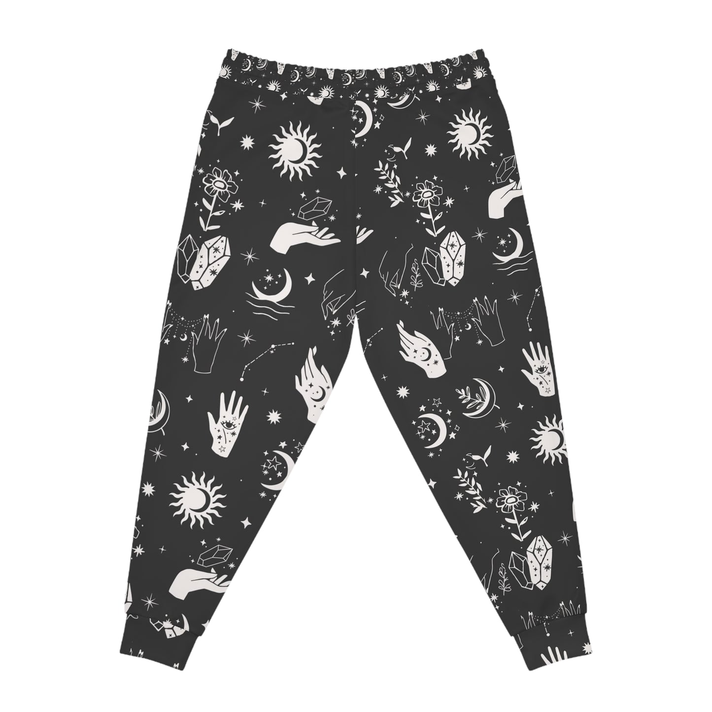 Mystical Celestial Athletic Joggers, Comfy Lounge Pants, Astrology Print Joggers, Gift for Astrology Lovers, Festival Wear