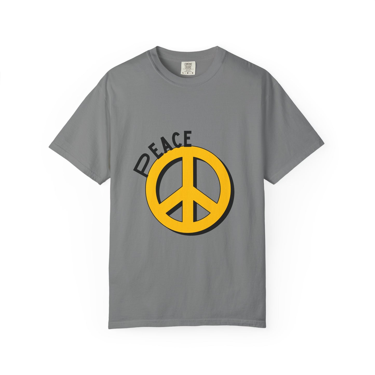 Peace Graphic Unisex T-Shirt - Garment-Dyed White Tee for Casual Vibes
