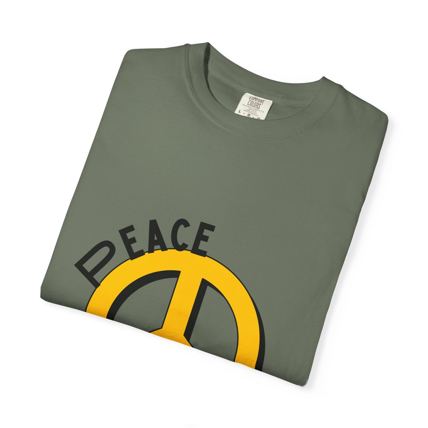 Peace Graphic Unisex T-Shirt - Garment-Dyed White Tee for Casual Vibes