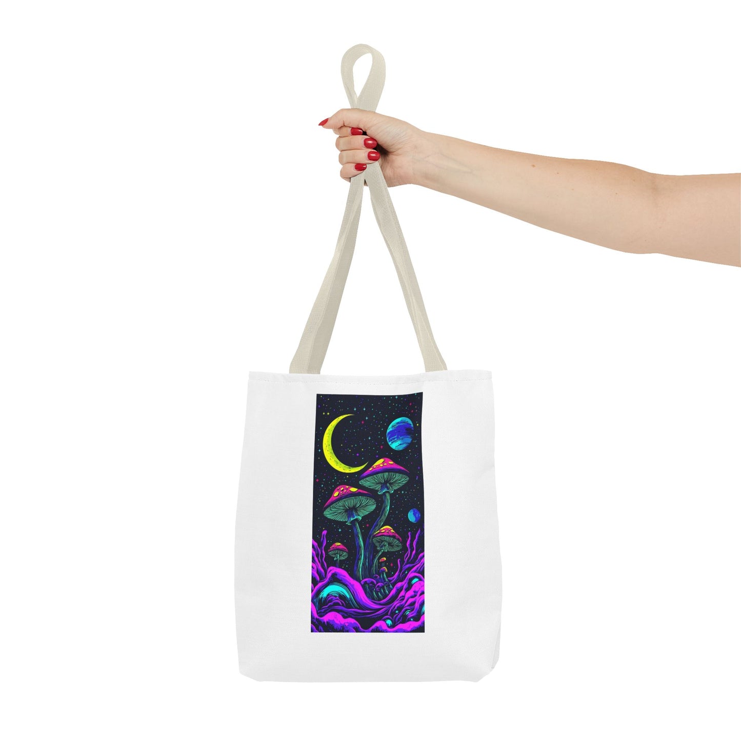 Cosmic Mushroom Tote Bag, Psychedelic Shopping Bag, Eco-Friendly Canvas, Festival Accessory, Gift for Nature Lovers, Boho Style