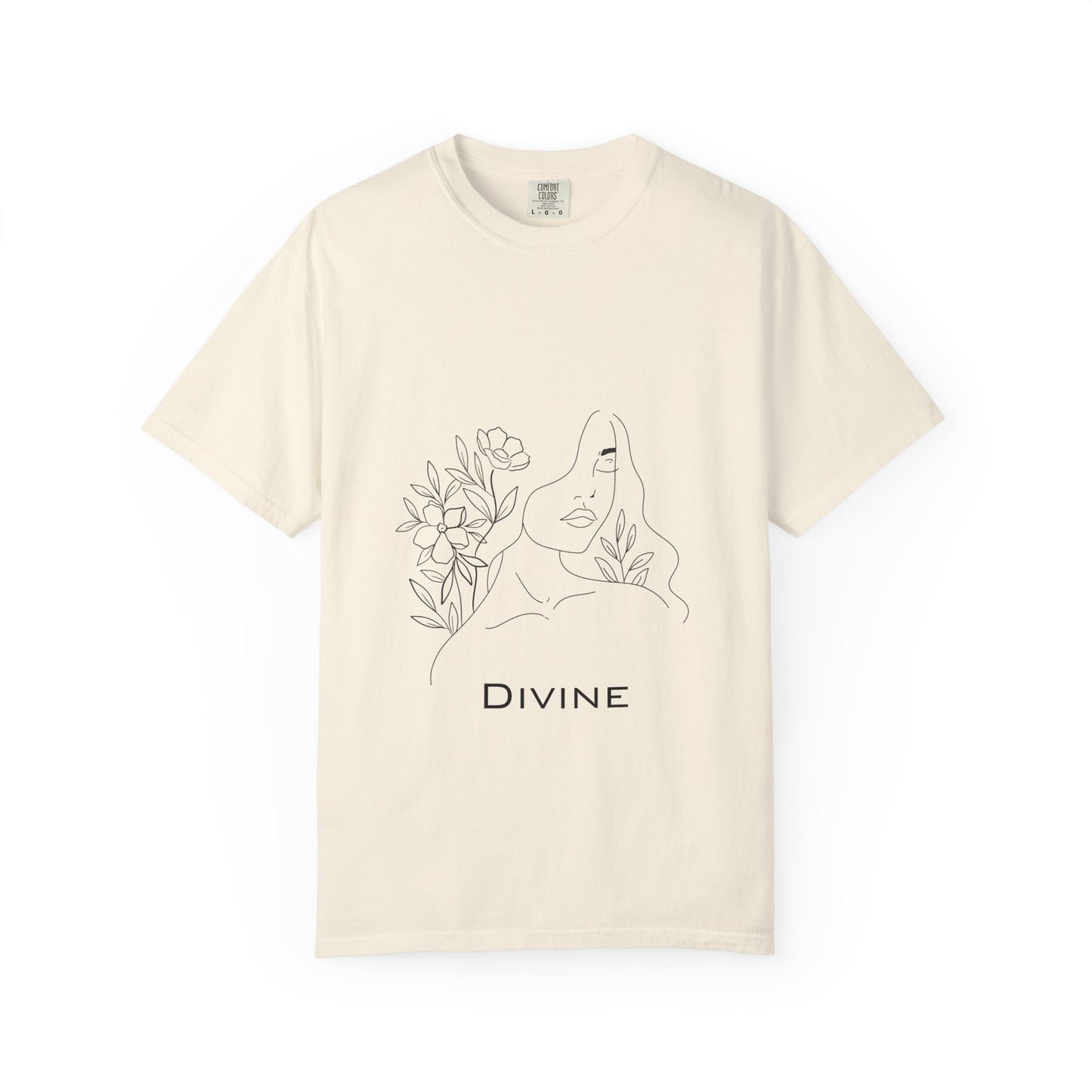 Divine Unisex Garment-Dyed T-Shirt - Floral Graphic Tee