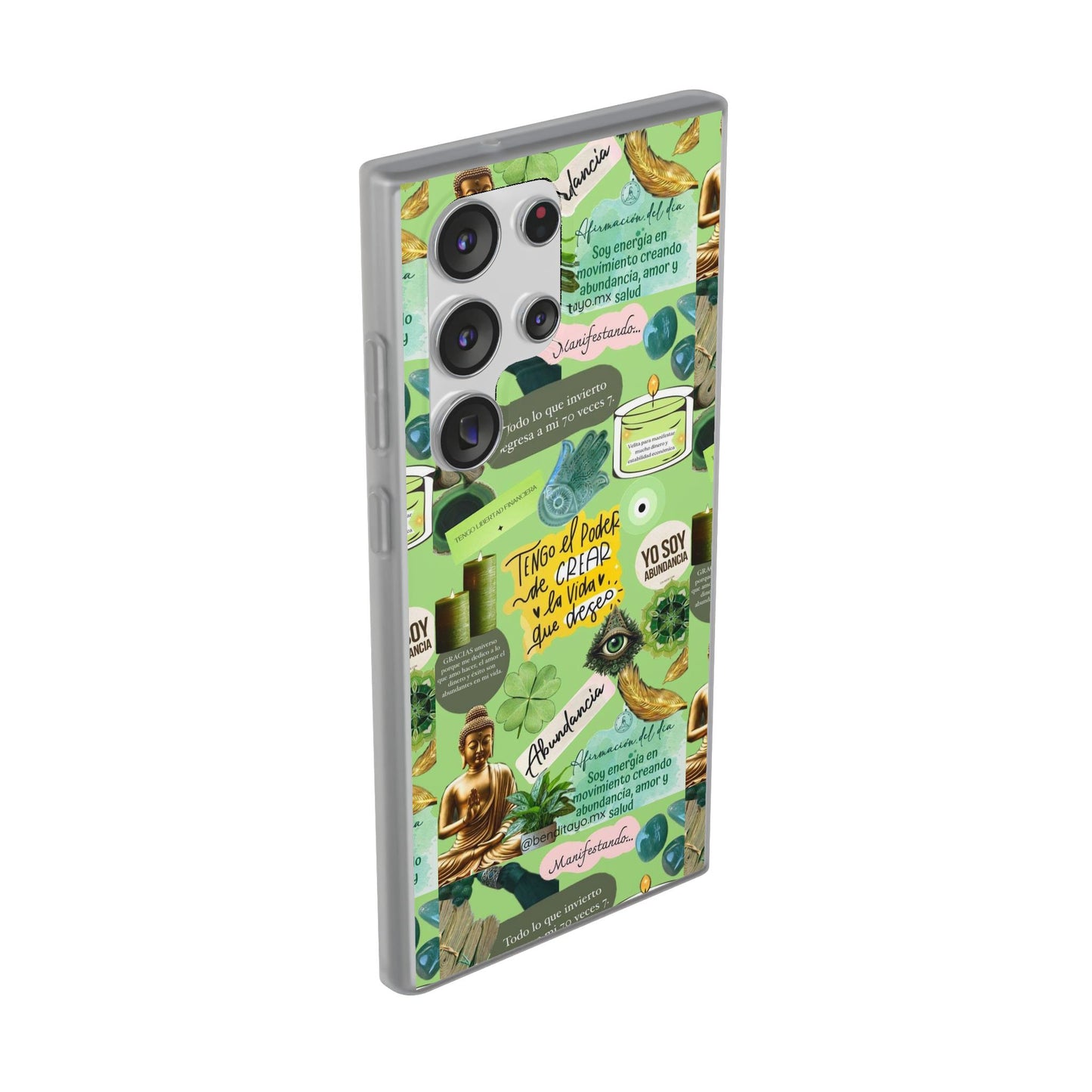 Vibrant Flexi Cases for Abundance Mindset | Phone Protection, Gift for Motivational Quotes, Spiritual Decor, Positive Vibes