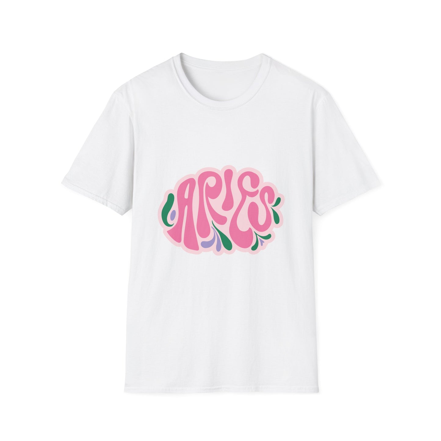 Aries Retro Graphic T-Shirt - Unisex Softstyle Tee, Astrology Gift