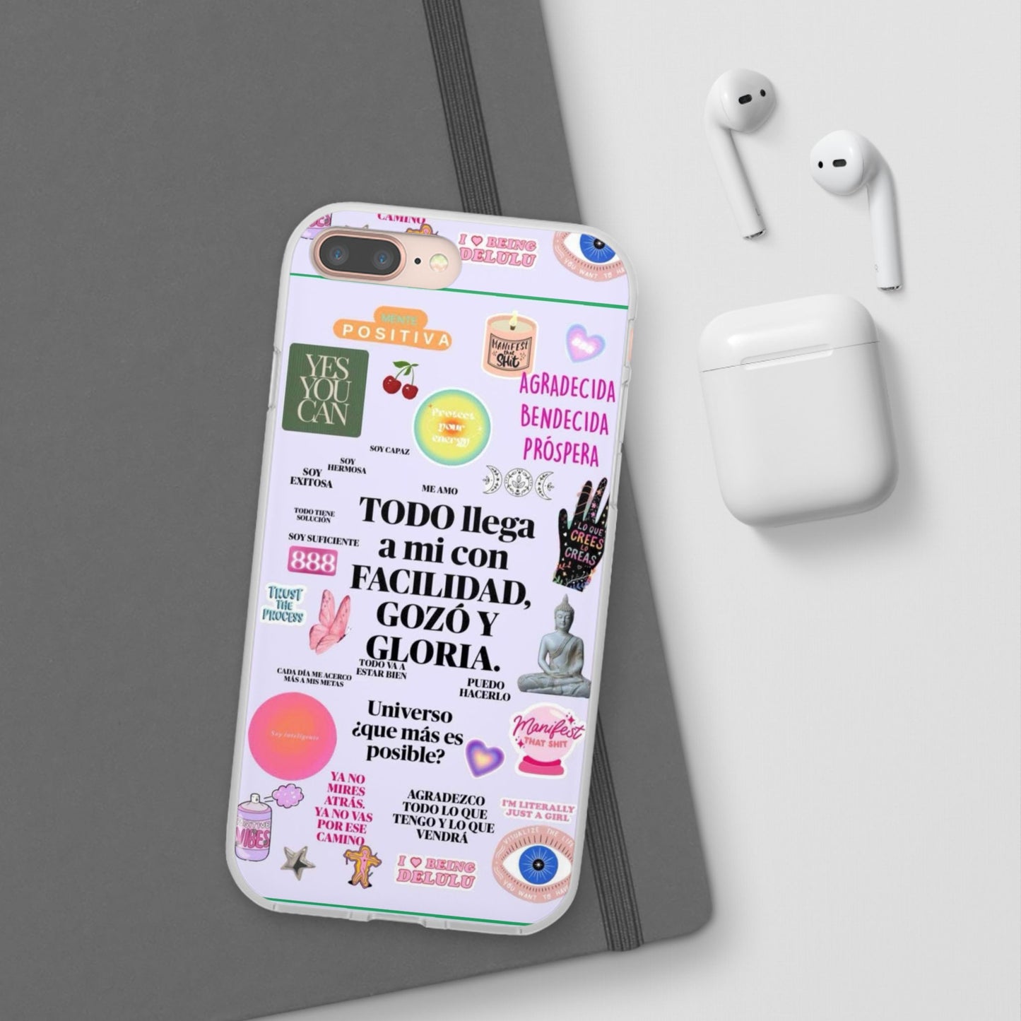 Positive Affirmation Flexi Cases for iPhone, Inspirational Phone Cover, Motivational Case, Gift for Her, Trendy Phone Protector