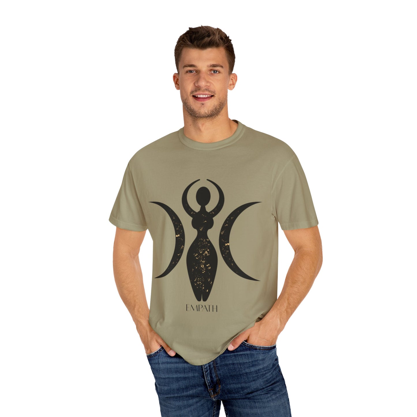 Empowered Goddess Unisex Garment-Dyed T-Shirt | Celestial Design | Perfect for Self-Care and Spiritual Celebrations