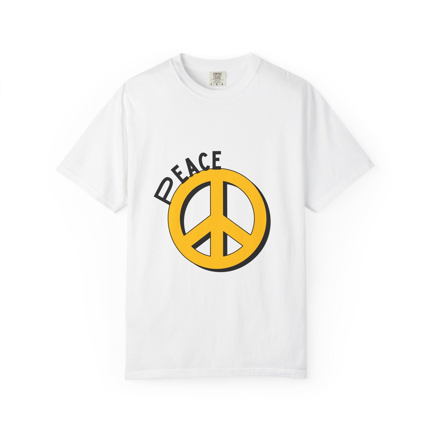Peace Graphic Unisex T-Shirt - Garment-Dyed White Tee for Casual Vibes