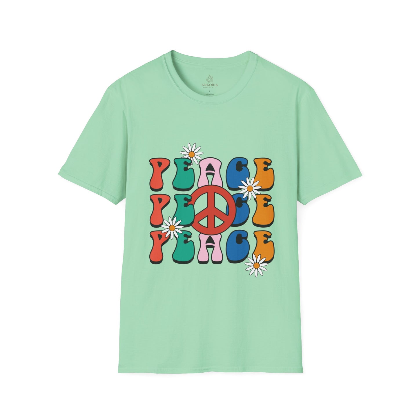 Unisex Softstyle T-Shirt - Retro Peace Design for Comfort Lovers