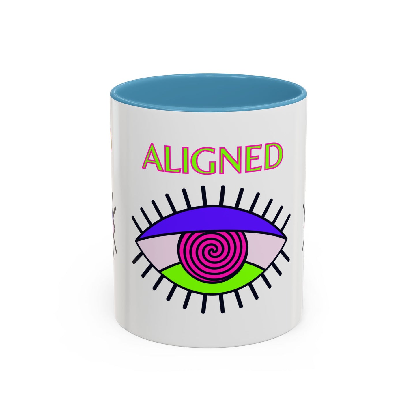 Aligned Eye Accent Coffee Mug - Inspirational Gift, Unique Artwork, Home Decor, Mindfulness Mug, Boho Style