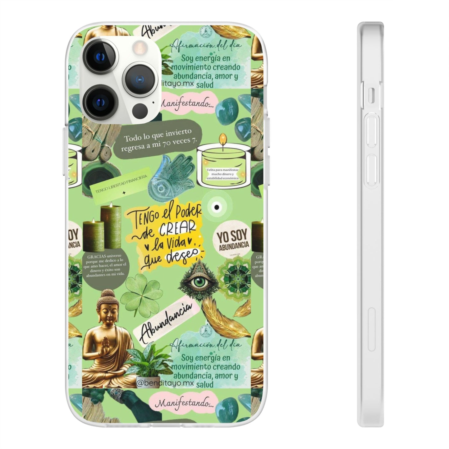 Vibrant Flexi Cases for Abundance Mindset | Phone Protection, Gift for Motivational Quotes, Spiritual Decor, Positive Vibes