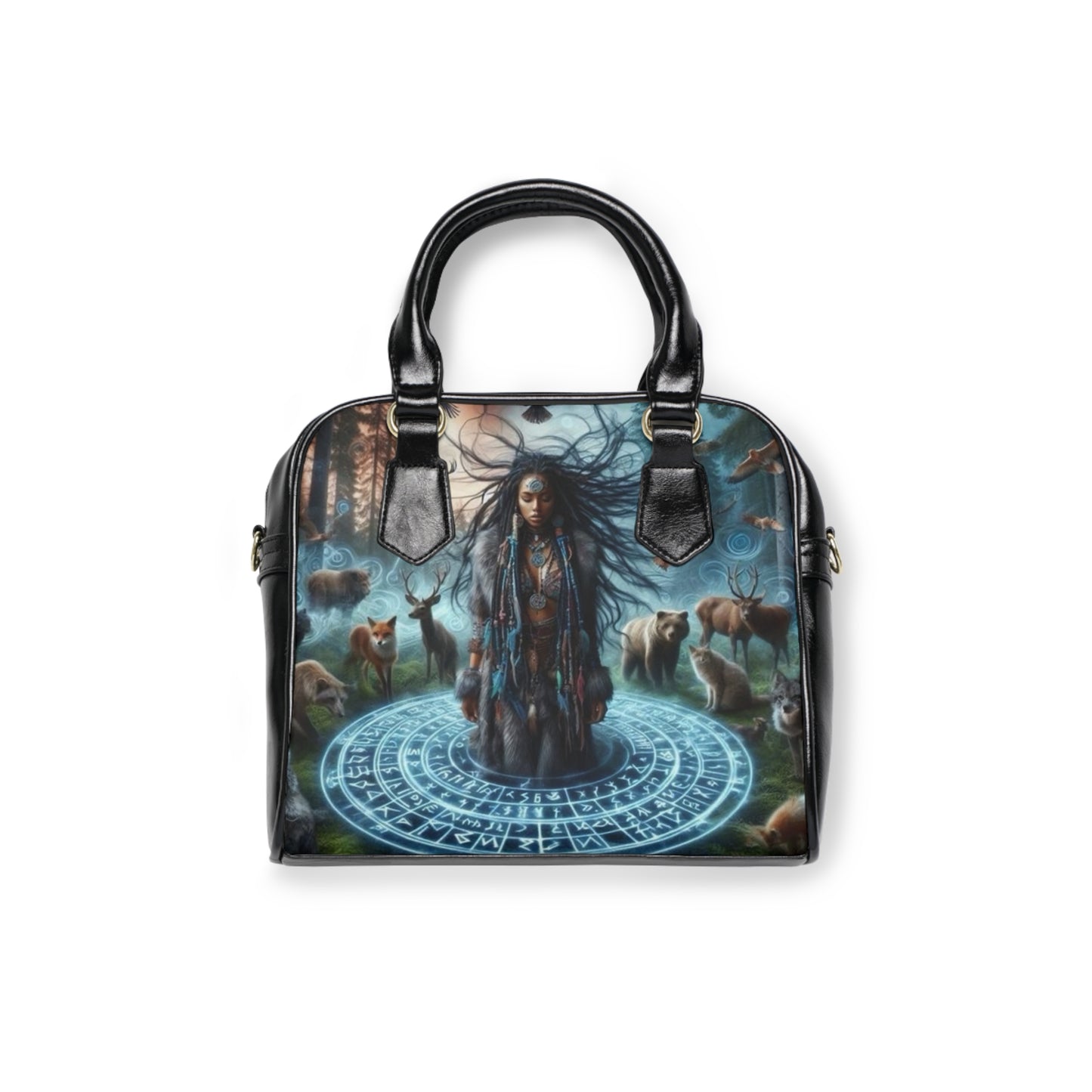 Mystical Shoulder Handbag, Bohemian Tote, Witchy Purse, Gift for Animal Lovers, Festival Accessory, Unique Handbag