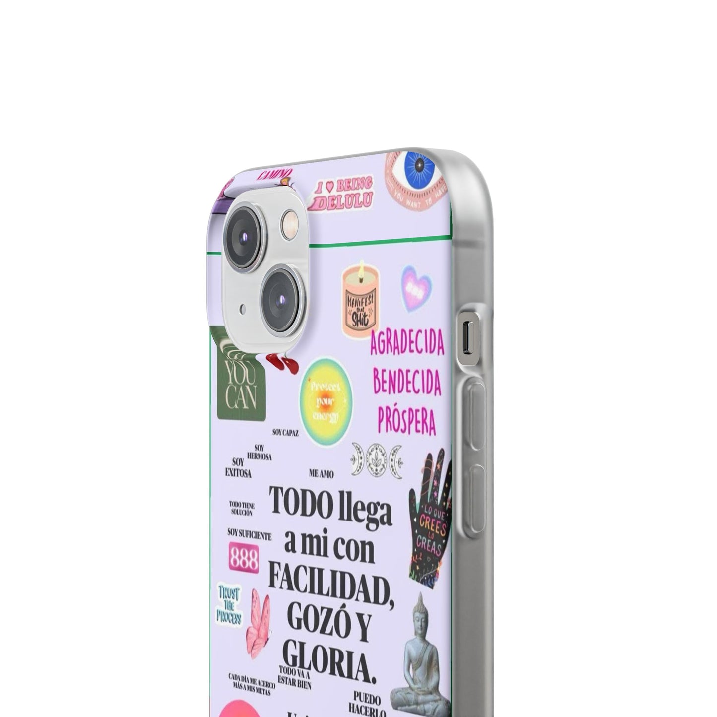 Positive Affirmation Flexi Cases for iPhone, Inspirational Phone Cover, Motivational Case, Gift for Her, Trendy Phone Protector