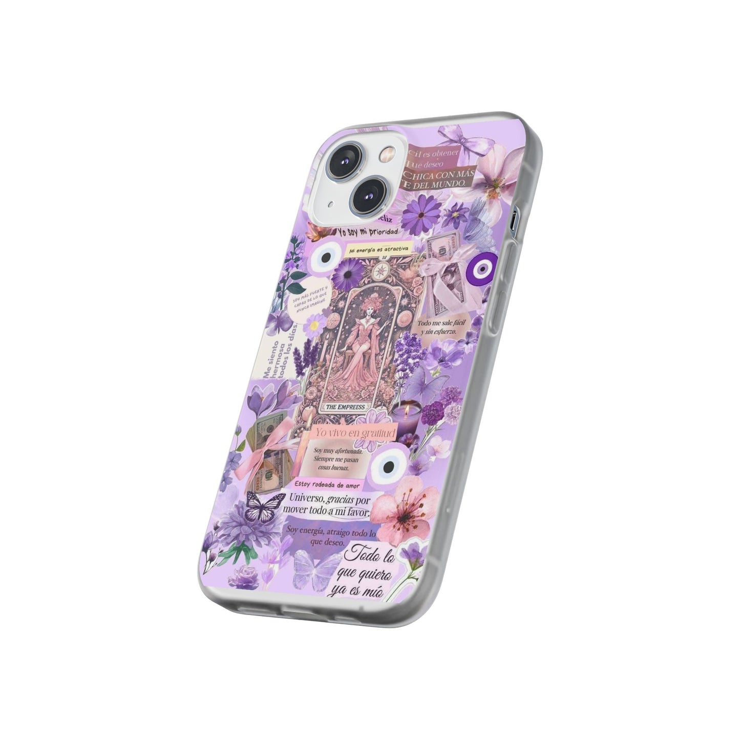 Purple Floral Flexi Phone Case, Personalized Phone Cover, Boho Chic Case, Cute Gift for Her, Birthday Accessory, Nature Lover Design