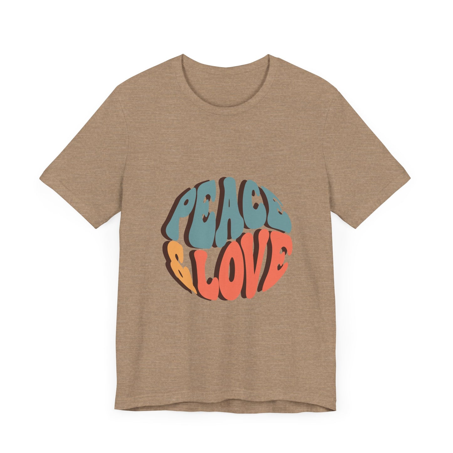 Peace & Love Unisex Jersey Tee - Stylish Relaxed Fit for Positivity