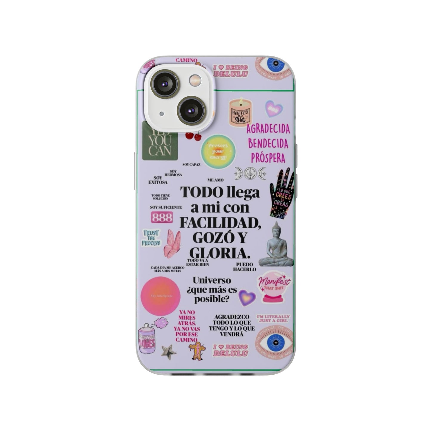 Positive Affirmation Flexi Cases for iPhone, Inspirational Phone Cover, Motivational Case, Gift for Her, Trendy Phone Protector