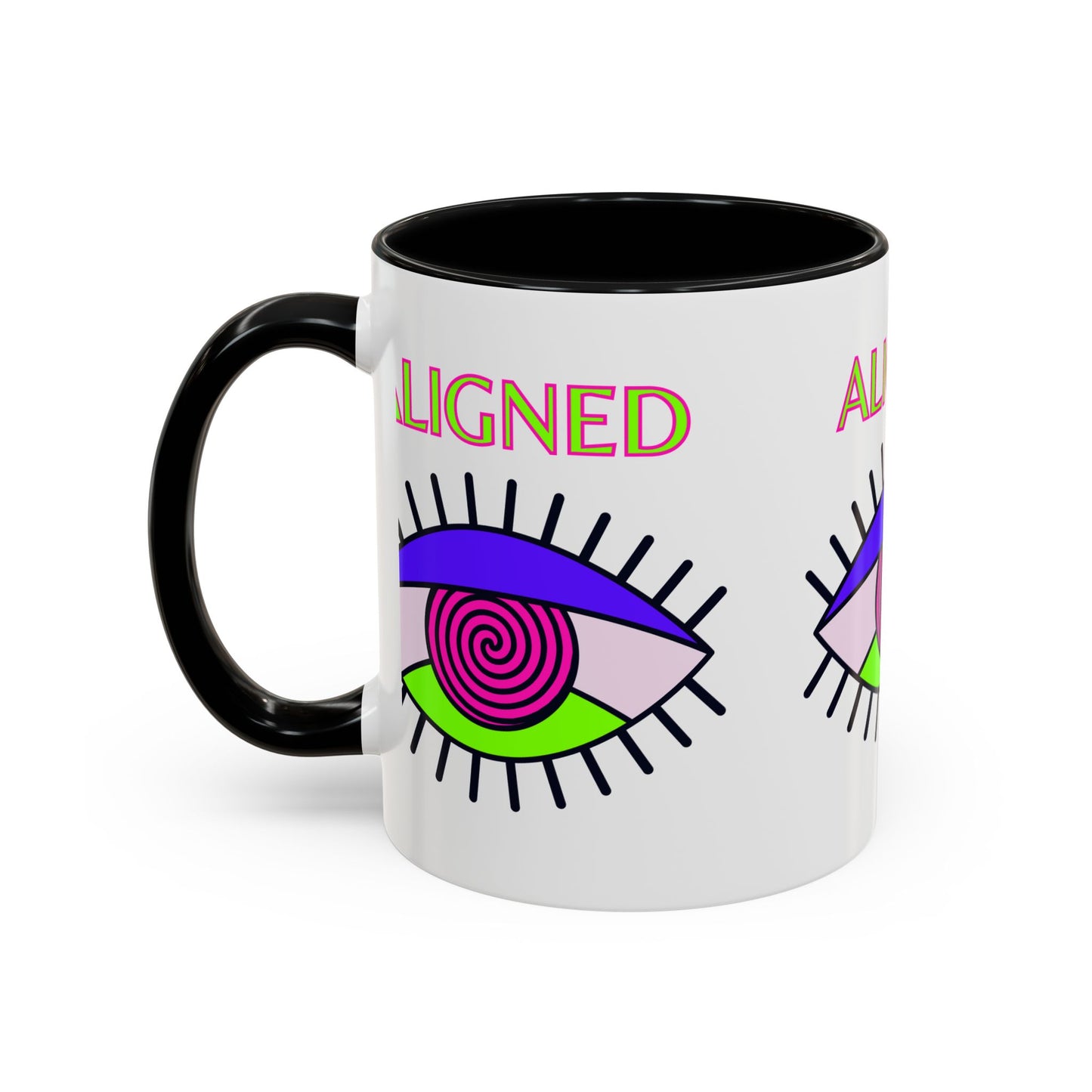Aligned Eye Accent Coffee Mug - Inspirational Gift, Unique Artwork, Home Decor, Mindfulness Mug, Boho Style