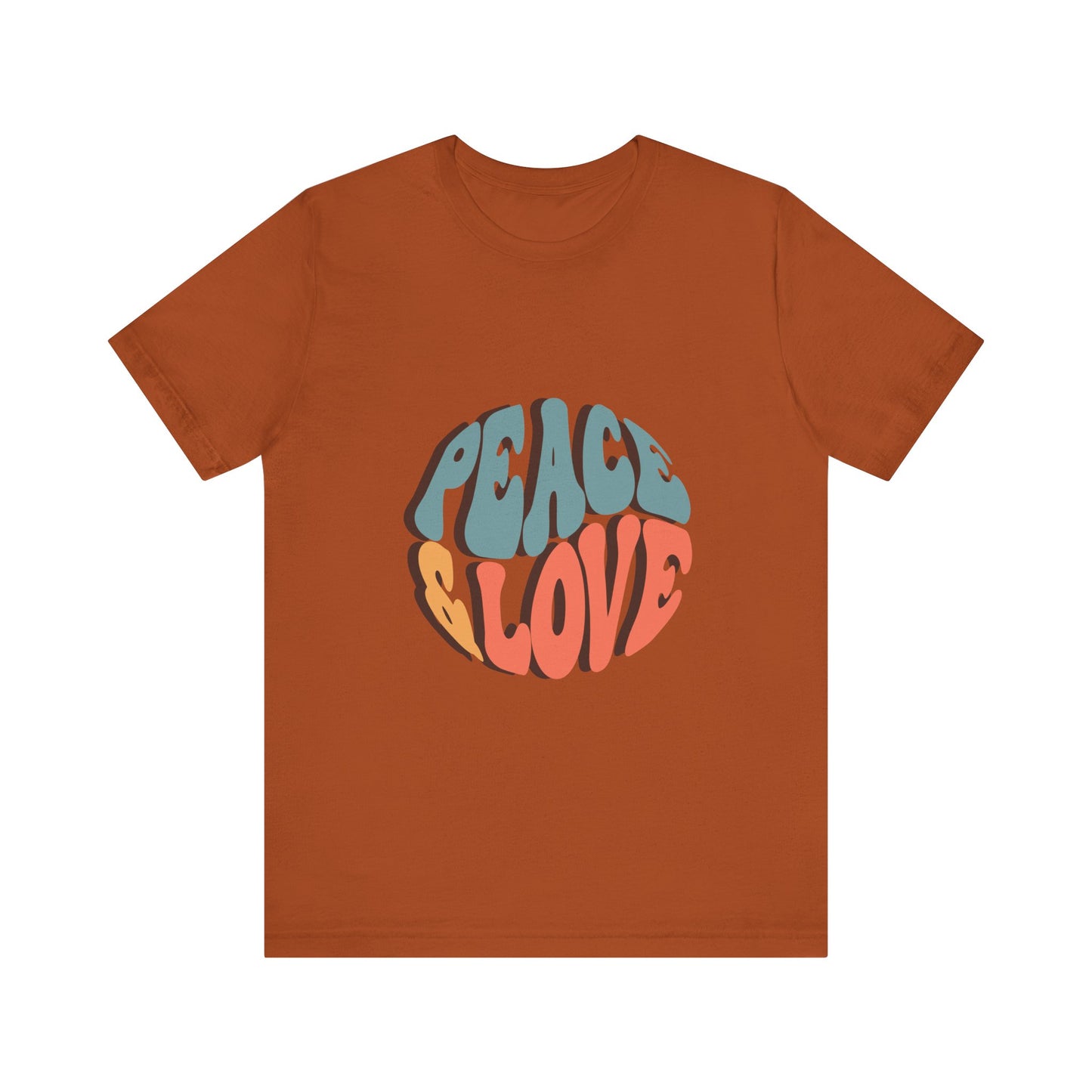Peace & Love Unisex Jersey Tee - Stylish Relaxed Fit for Positivity