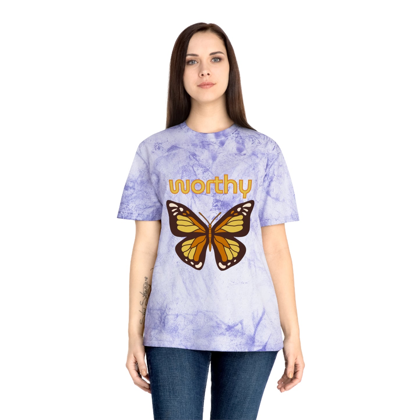 Worthy Butterfly Unisex Color Blast T-Shirt | Positive Vibes Apparel