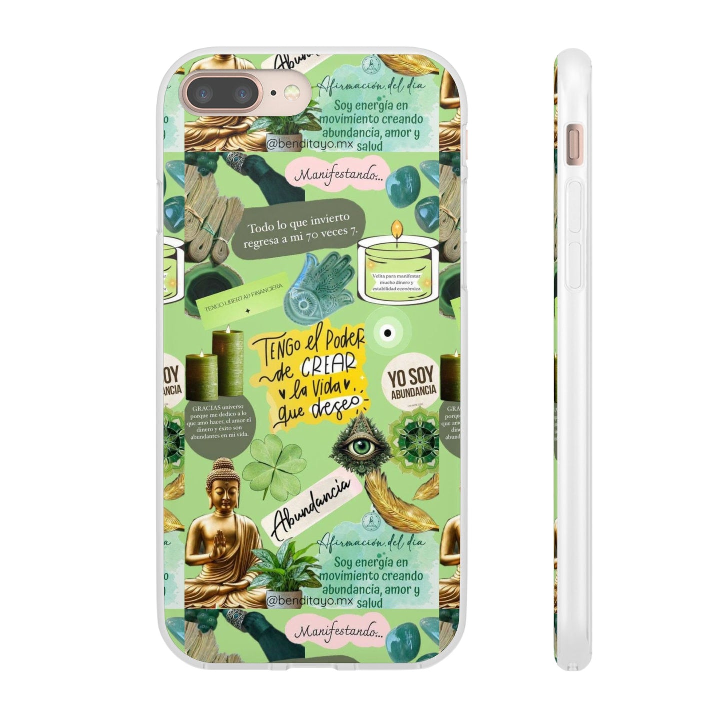 Vibrant Flexi Cases for Abundance Mindset | Phone Protection, Gift for Motivational Quotes, Spiritual Decor, Positive Vibes