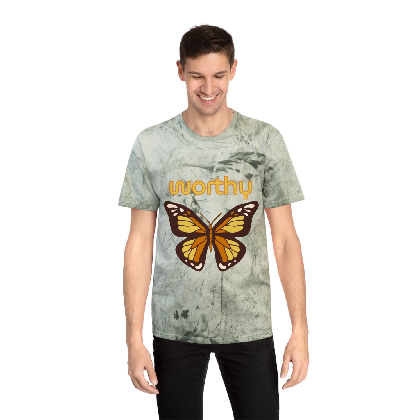 Worthy Butterfly Unisex Color Blast T-Shirt | Positive Vibes Apparel