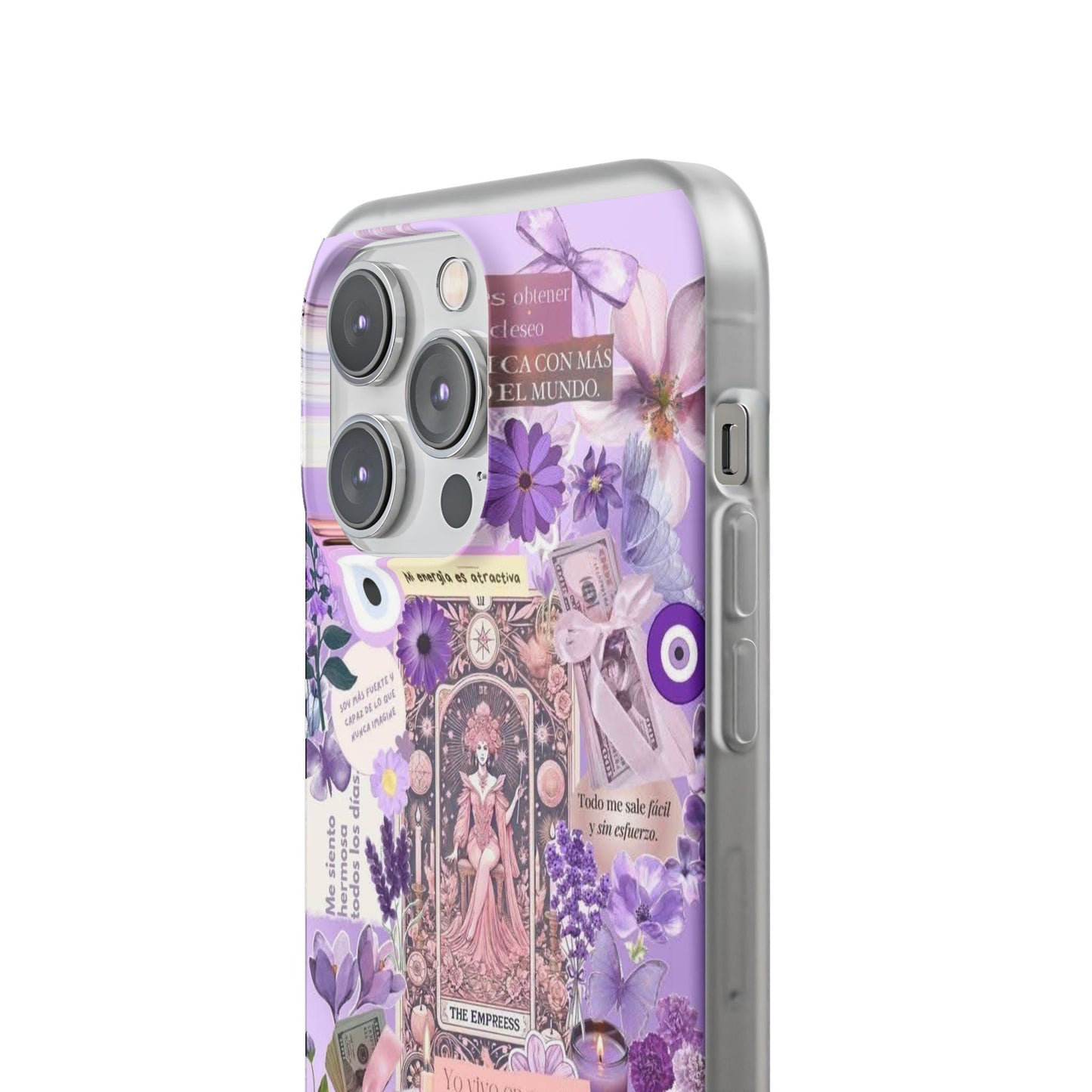 Purple Floral Flexi Phone Case, Personalized Phone Cover, Boho Chic Case, Cute Gift for Her, Birthday Accessory, Nature Lover Design