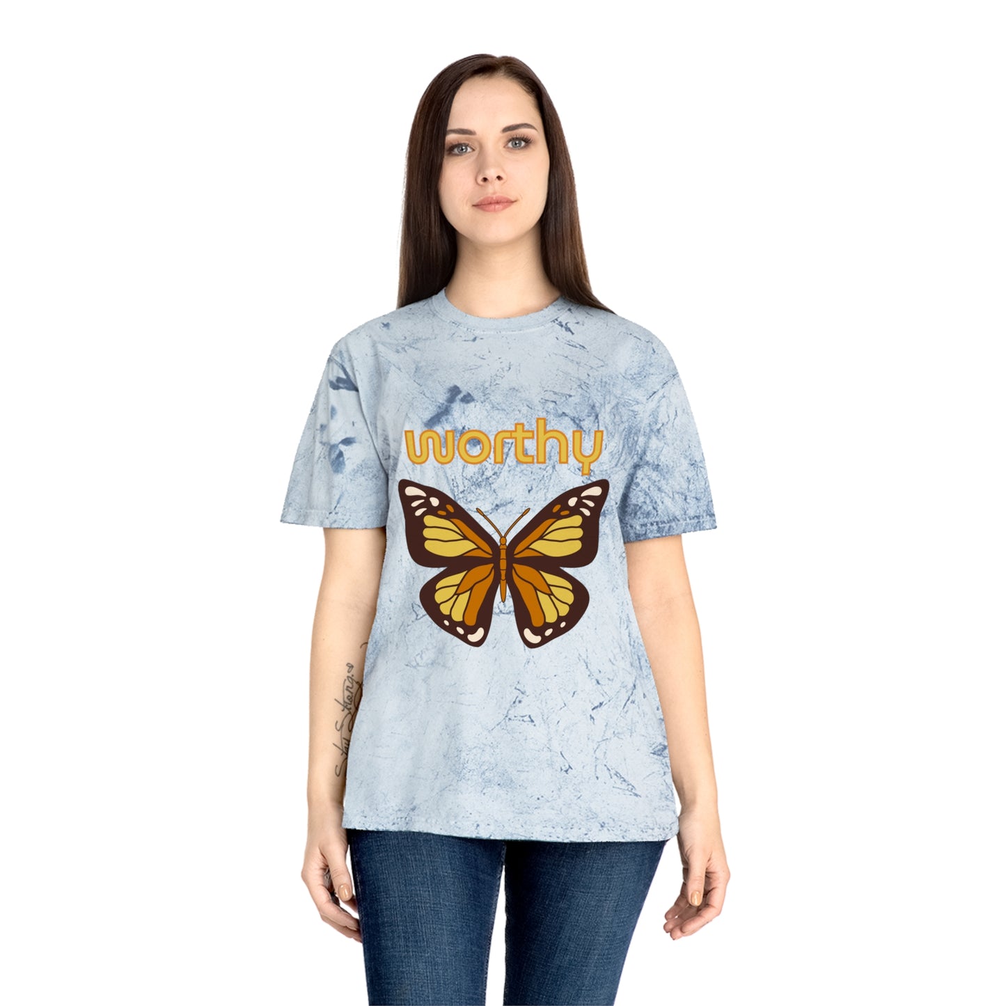 Worthy Butterfly Unisex Color Blast T-Shirt | Positive Vibes Apparel