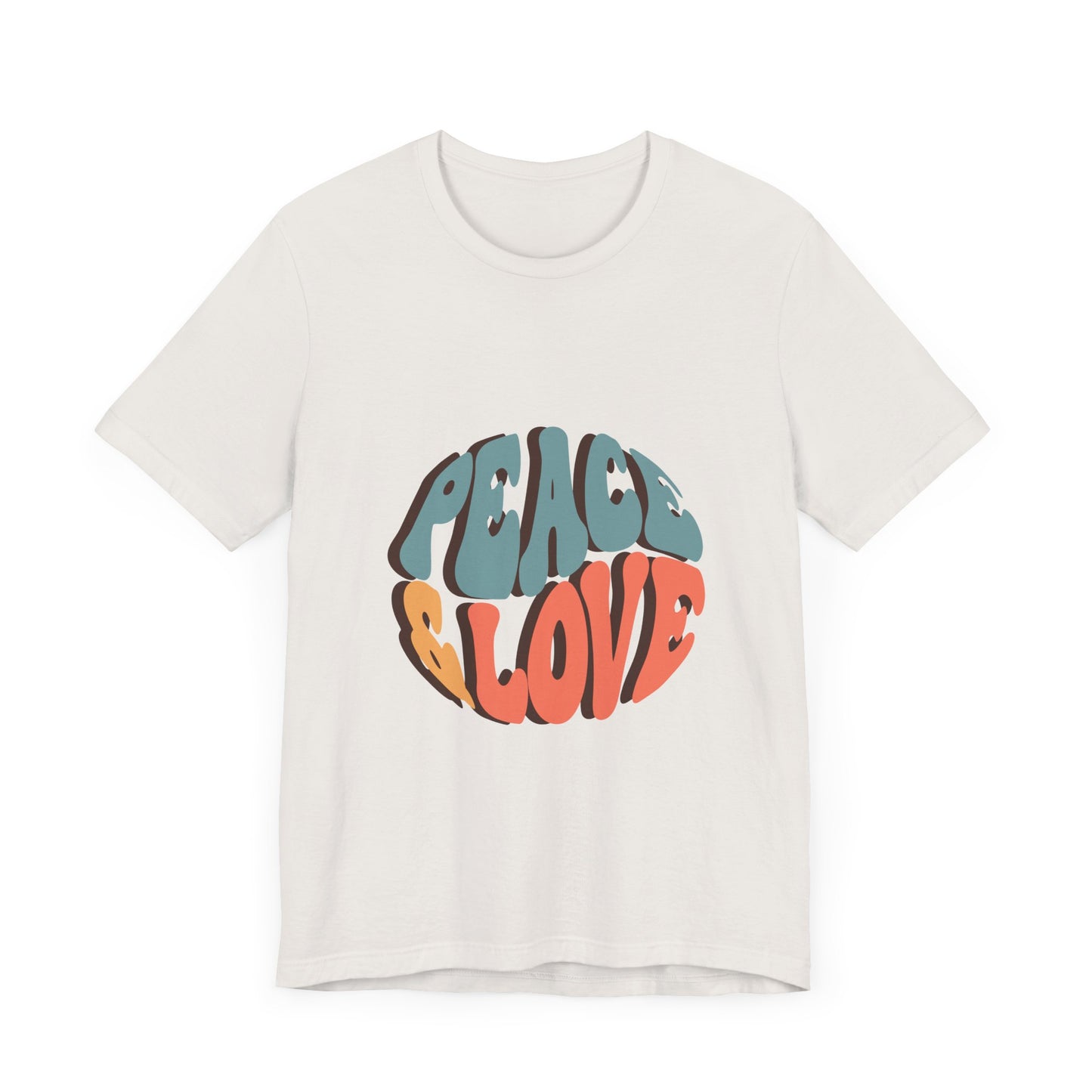 Peace & Love Unisex Jersey Tee - Stylish Relaxed Fit for Positivity