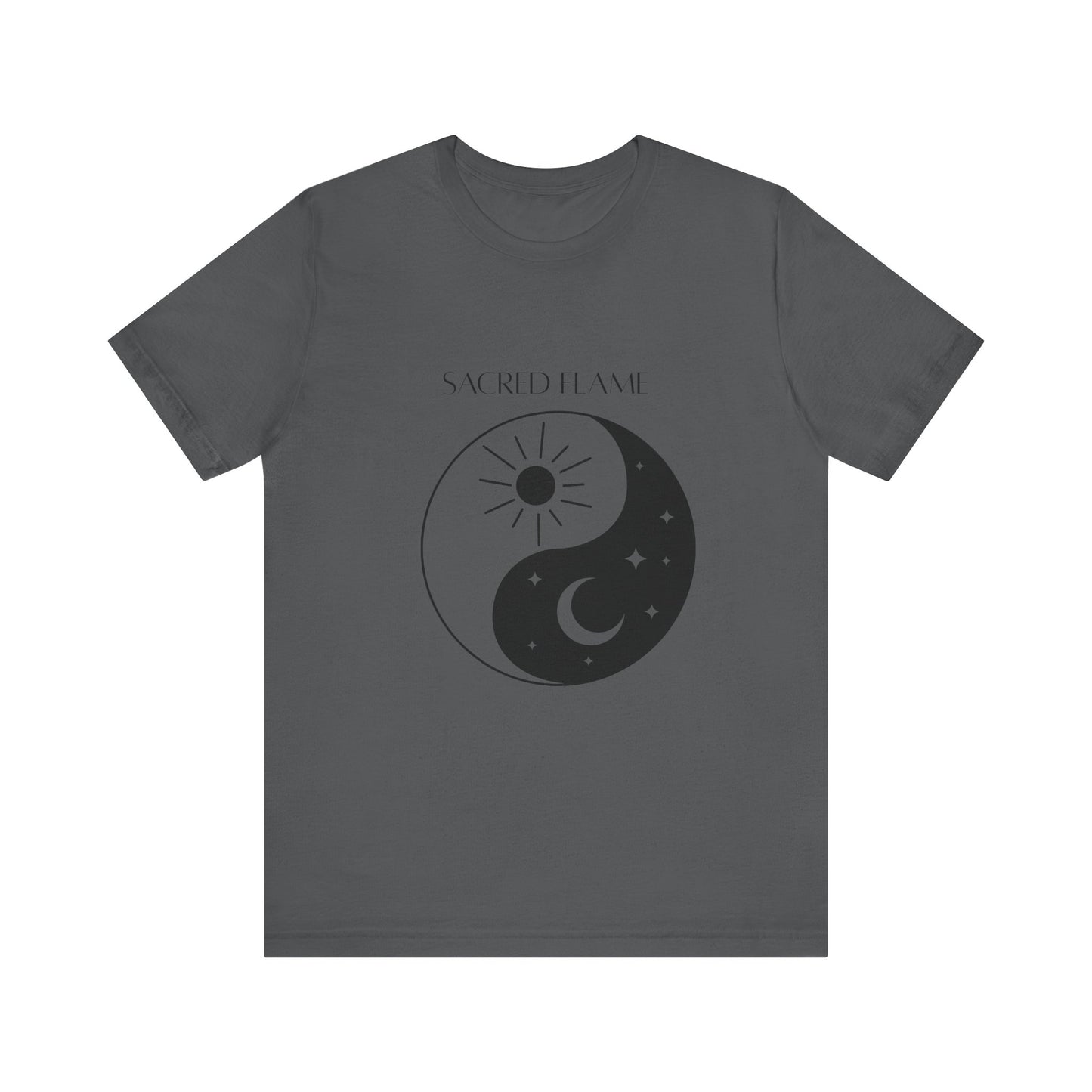Sacred Flame Unisex Jersey Tee - Yin Yang Design for Spiritual Vibes