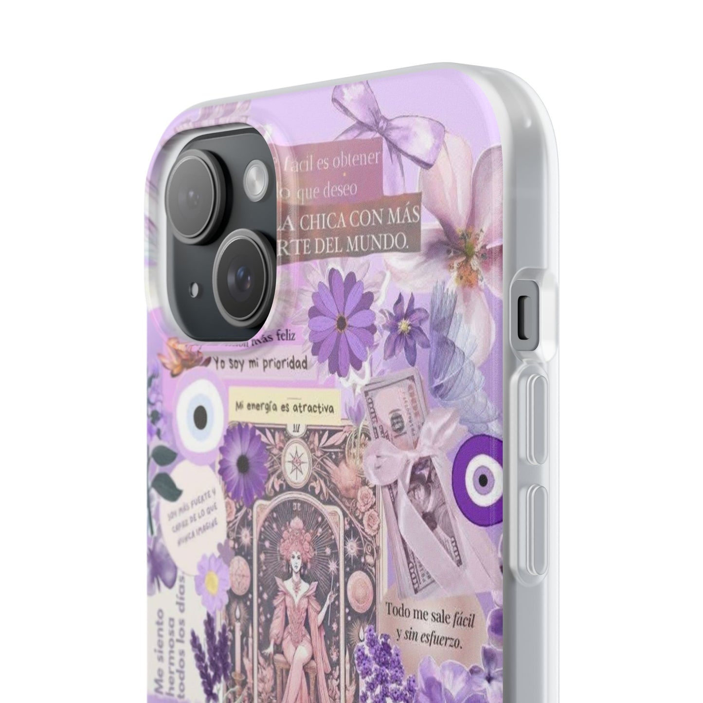 Purple Floral Flexi Phone Case, Personalized Phone Cover, Boho Chic Case, Cute Gift for Her, Birthday Accessory, Nature Lover Design