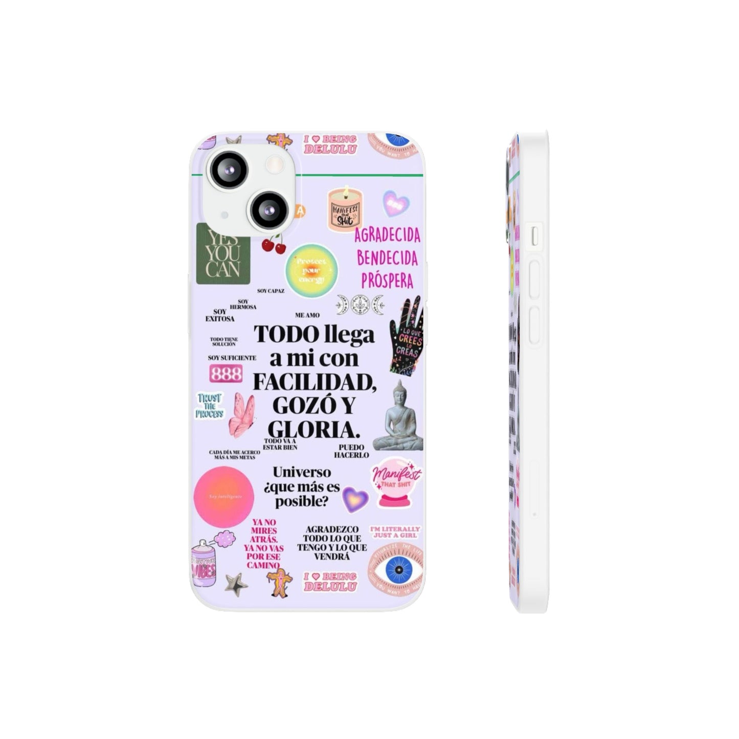 Positive Affirmation Flexi Cases for iPhone, Inspirational Phone Cover, Motivational Case, Gift for Her, Trendy Phone Protector